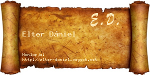 Elter Dániel névjegykártya